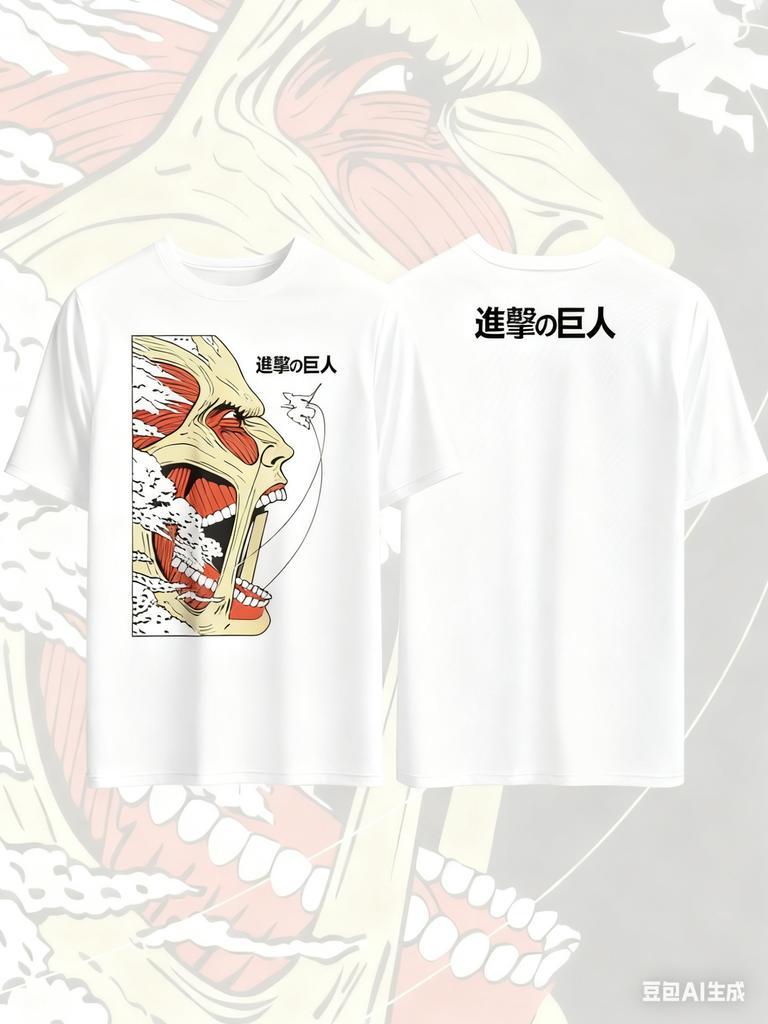Attack on Titan Anime Print T-Shirt aus reiner Baumwolle für Herren und Damen Harajuku Mode Oversized Anime Merchandise Kleidung T-Shirt