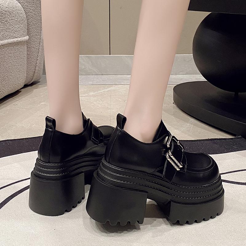 Fashion Ladies Shoes 2025 High Quality Buckle Strap Women's High Heels Fashion Round Toe Dress Pumps Women Hot Sale Solid Platform Heels