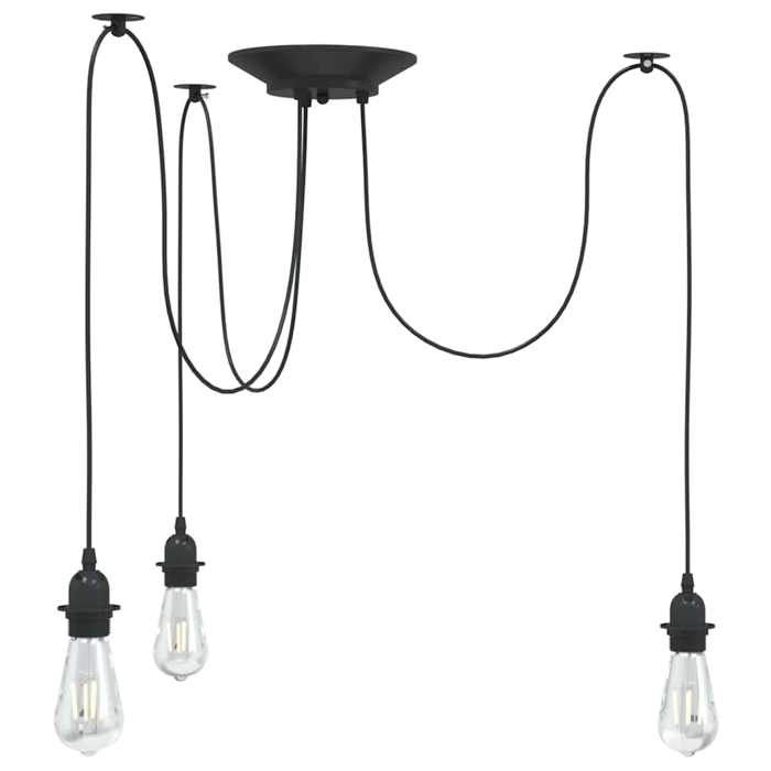 VidaXL Lampe suspendue avec 3 porte-lampes E27 noir métal, lampe suspendue en forme d'araignée, lampe suspendue en forme 4103453
