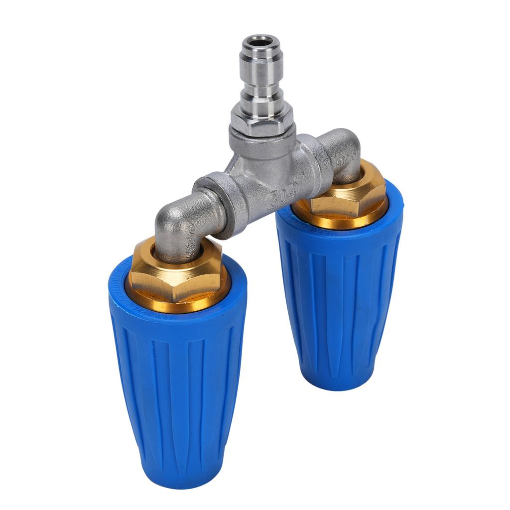 Pressure Washer Double   Nozzle 1Celsius4 Inch Stainless Steel 4000psi Double Rotating   Nozzle for Garden Cars Cleaning