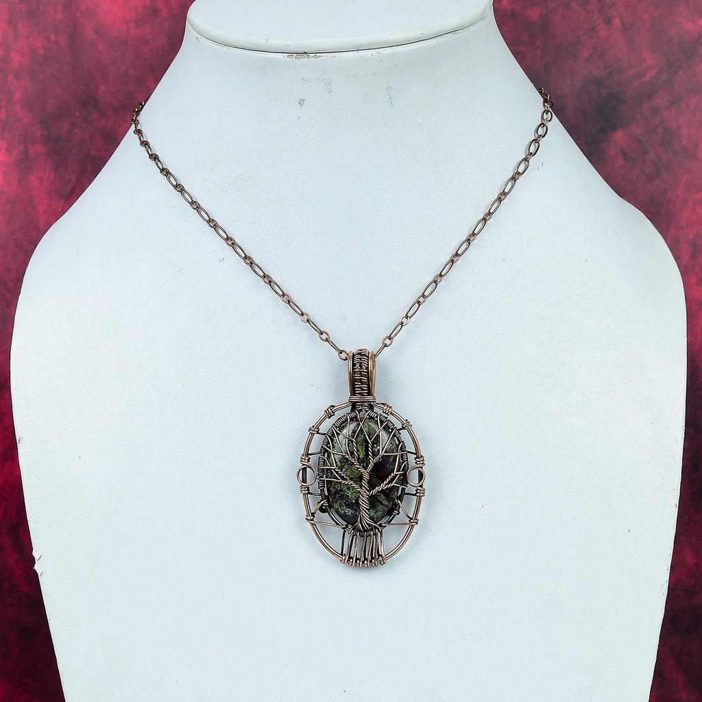 Tree Of Life Dragon Bloodstone Pendant Copper Wire Wrapped Pendant Wedding Gifts