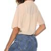 Summer Fashion Short Sleeve Women Shirt V Neck Solid Color Chiffon Blouse Casual Loose Simple Elegant Short Tops Women's Clothing