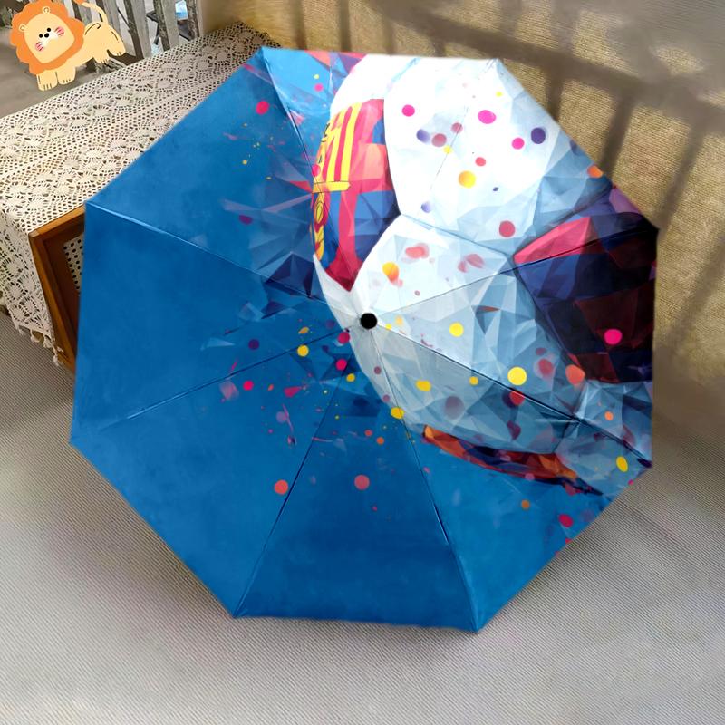 1 PC Automatic Folding Umbrella - Football Pattern, Portable & Foldable Design with 8 Ribs, Christmas Birthday Gifts
