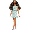 Barbie Fashionista Green Gingham Dress Doll Playset for Kids Age 3 and Up Green