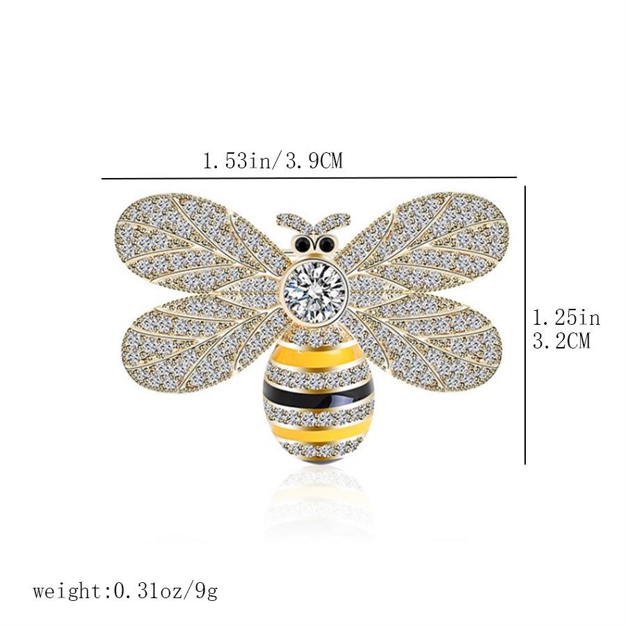 2024 Rhinestone Bee Brooch: Cute Enamel Insect Pin for Sweaters & Coats
