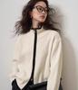 Women's Stand Collar 100% Wool Thickened Zipper Cardigan - Loose, Fashionable Autumn/Winter Knitwear Sweater.