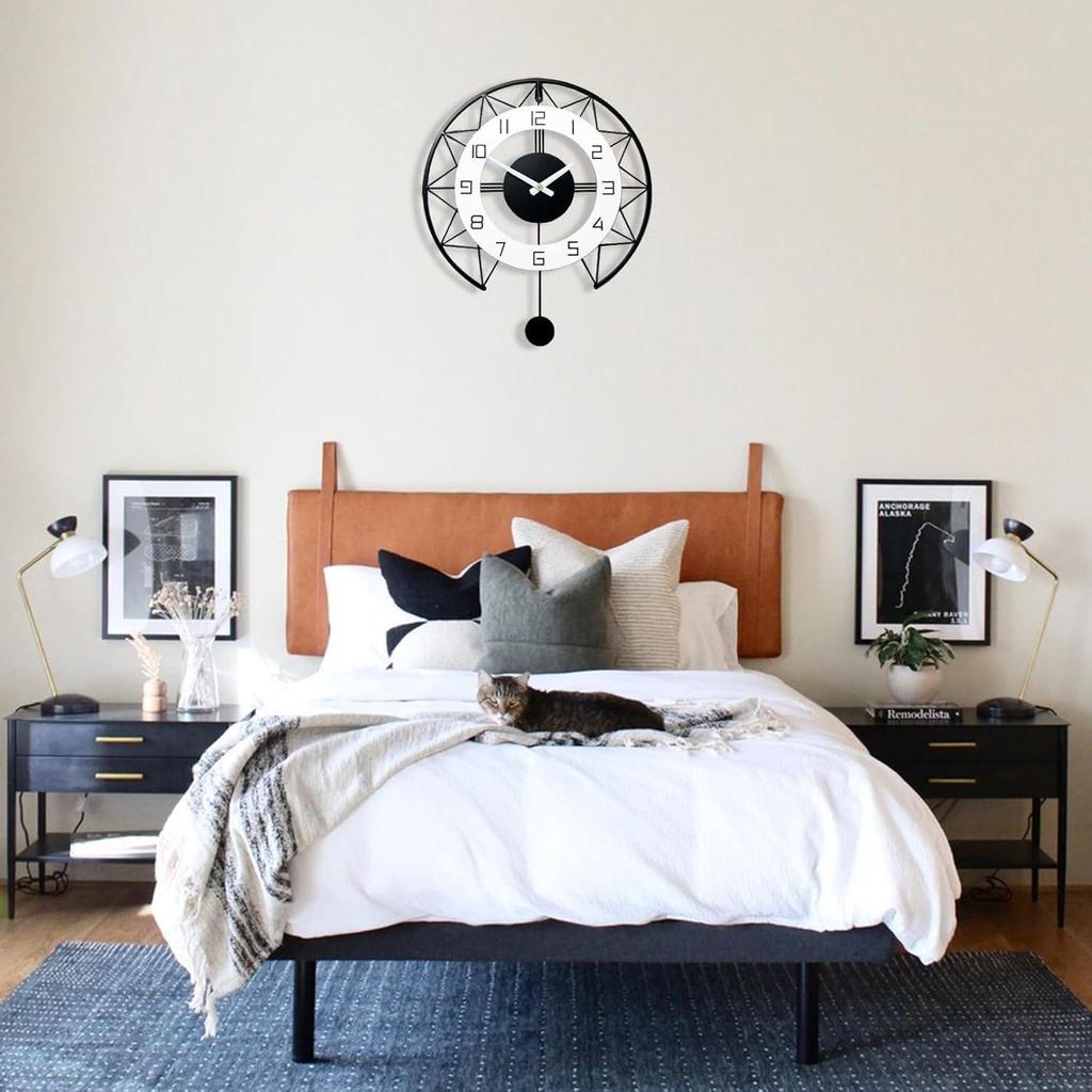 Stylish Metal Analog Wall Clock for Living Room, Bedroom, Kitchen, Home and Hall | Antique Fancy Big Size Modern Wall Watch for Home Decor (60CM)