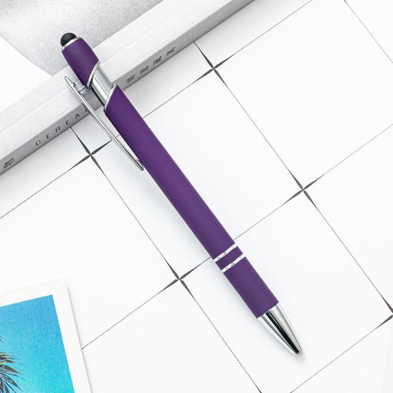 Elegant Push-Action Metal Touch Screen Ballpoint Pen with Customizable Logo and Spray Paint Finish