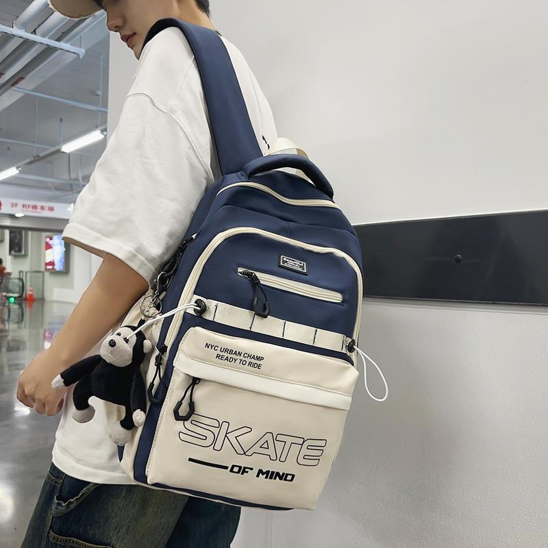 Студенческий школьный рюкзак с цветовыми блоками — фото 5