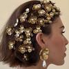 Women Hairpin Imitation Pearl Flower Decor Hair Clip French Retro Style Side Bang Hair Pin Hair Accessories