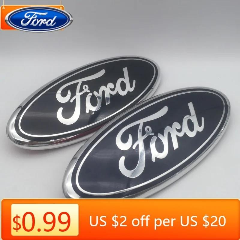 Car Sticker Ford New 2025 Hot 1pcs 3D for Ford Blue Black 225mmx90mm Car Front Head Hood Bonnet Emblem Rear Tail Bumper Trunk St