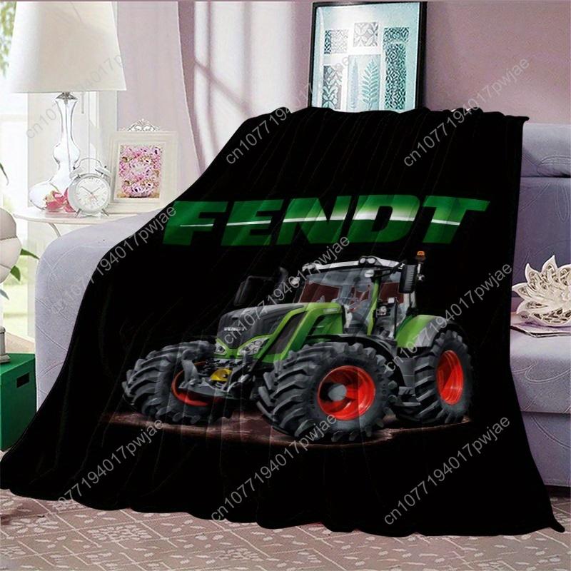 1 Soft Fendt Tractor Print Flannel Blanket - Lightweight All-Season Use, Perfect Gift for Loved Ones, Suitable for Sofa, Bed, Ca