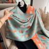Warm Wool Scarf Women'S Winter Double-Sided Imitation Cashmere Thickened Scarf Air Conditioner Shawl Live Broadcast Explosion