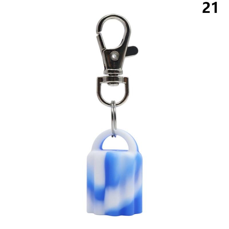 High Quality Practical Silicone Keychain Cap Portable Durable Holder Keychain Compatible For Lip Balm Lipstick Storage Cap