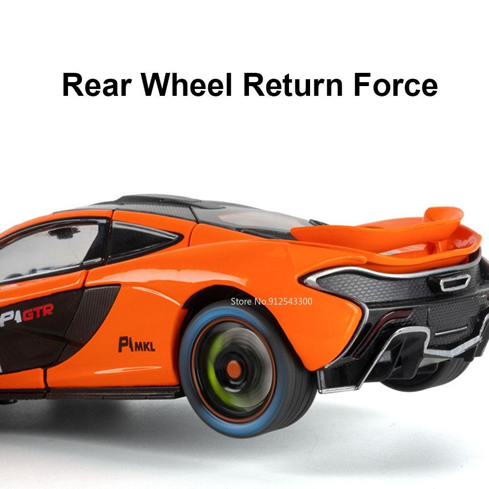 AAYF1 1:24 P1 Senna Car Toy Model Alloy Diecast Doors Opened Supercar Wheel Steering Shock Absorption Models for Children's Toys