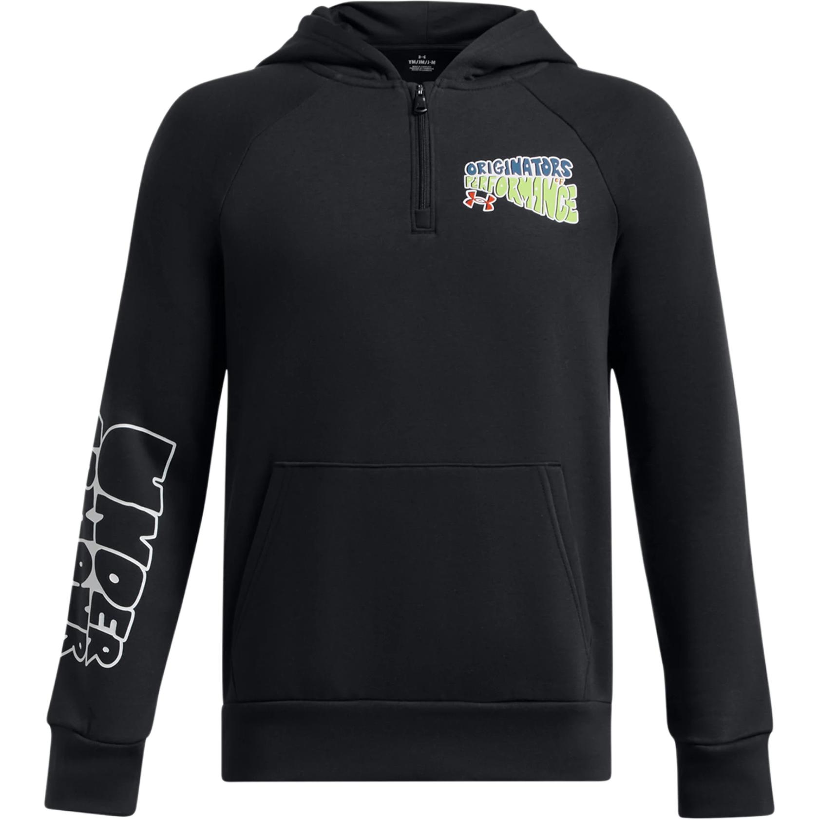 Under Armour Sweatshirt Rival Fleece Sketch Pack ¼ Zip Black Teenagers 1386715-001 YLG