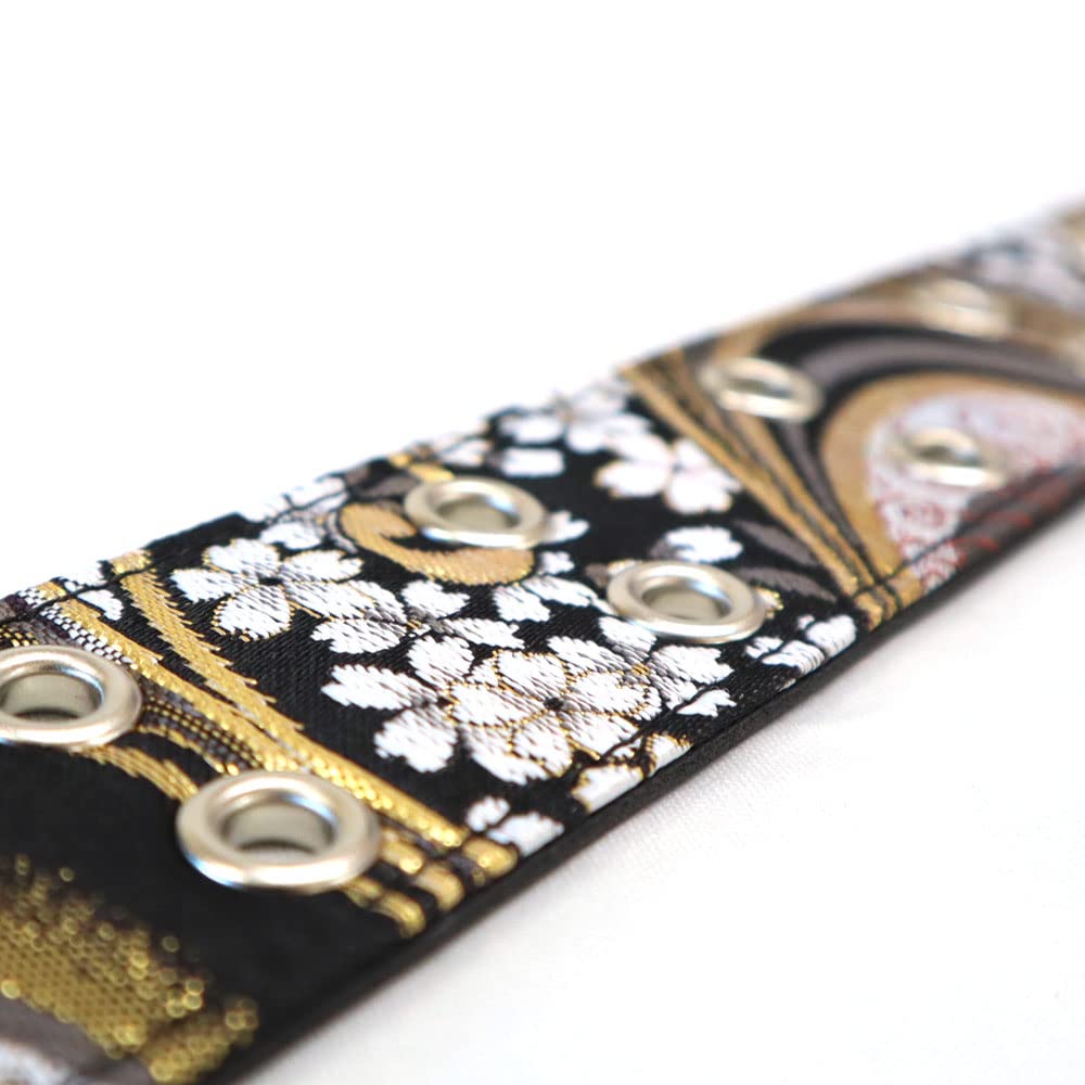 Japanese Pattern Golden Nishijin One Size Fits 46 Made In For and Cherry [COCOLUCK] Men's Belt, Orchid, Textile, Most, Holes, 110cm, Casual, Business,