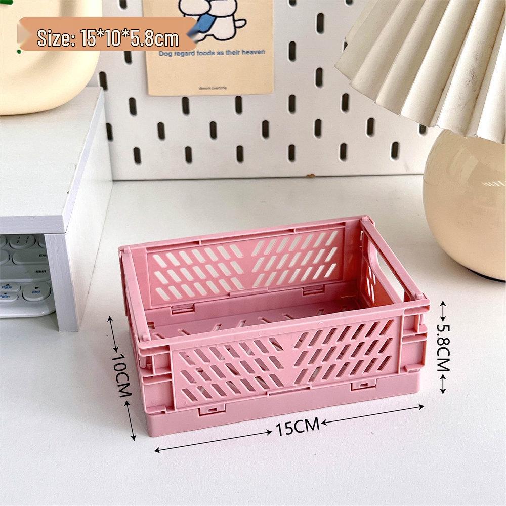 Foldable Desktop Storage Basket for Stationery and Books