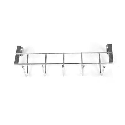 Door Back Hook Thickened Stainless Steel Easy Installation Door Towel Rack with 5 Hooks