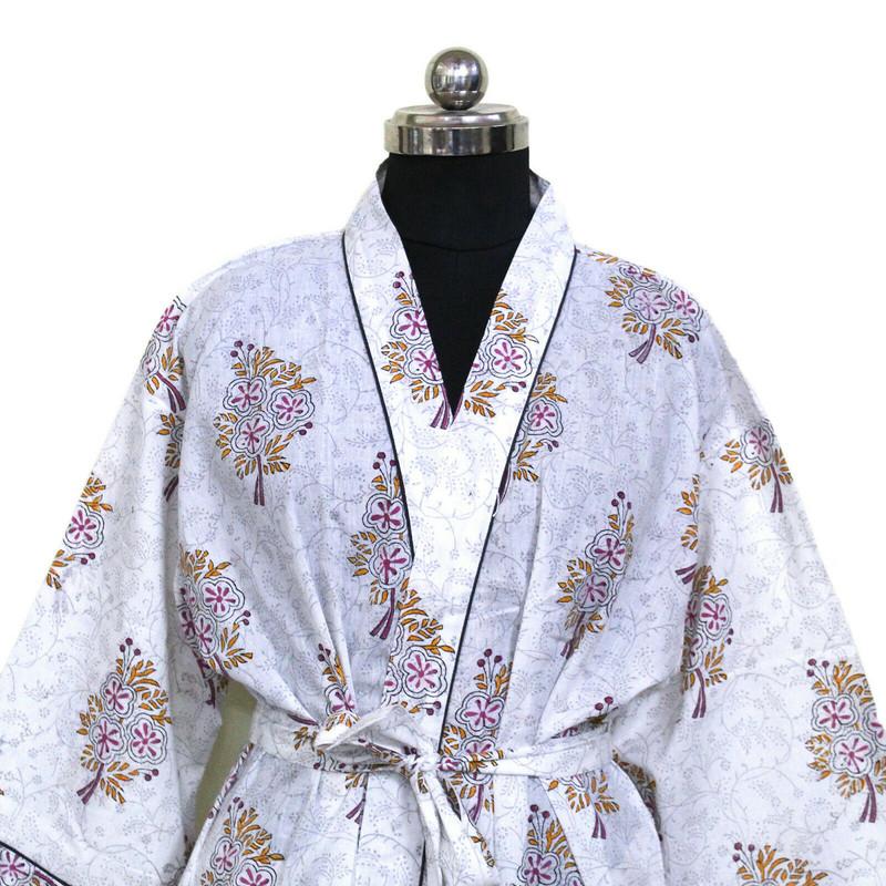 Ručně vyráběné dámské bavlněné kimono župany, noční košile, vyrobené z měkké lehké bavlněné tkaniny, noční oblečení volné velikosti #330