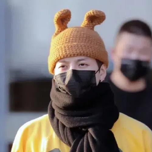 

Solid Winter Knitted Hat Crochet Knit Cap Cute Cartoon Skullies Beanie Party жёлтый