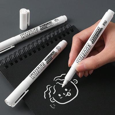 1/3/6/12 uds Marcadores Permanentes Blancos Punta Fina Impermeables Secado Rápido Bolígrafos de Tinta Adecuados Para Vasos de Vidrio Ventanas Pintura de Neumáticos