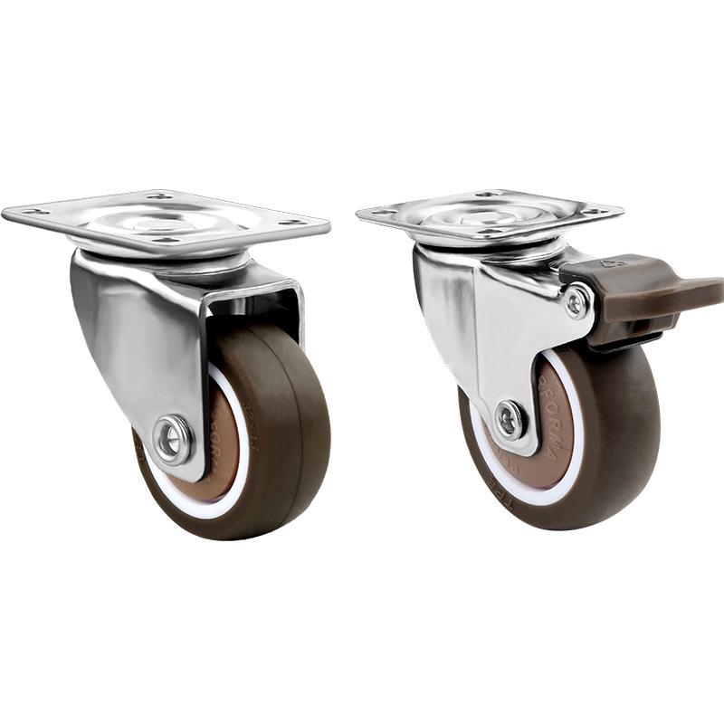 Silent 1-inch Swivel Caster for Tatami Drawer Cabinet with Rubber Wheel