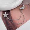 Trendy Rhinestone Moon & Pentagram Brooch for Suits