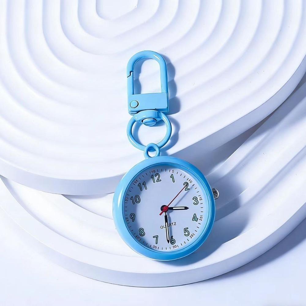 Metal Keychain Pocket Watch Easy Reading Minimalist Nurse Watch Key Chain Fob Clock Hospital Shift