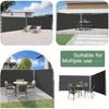 YODOLLA 350x160cm Doppelte ausziehbare Seitenmarkise, Wasserdichter faltbarer Sichtschutz & Raumteiler für Veranda und Terrasse, Grau