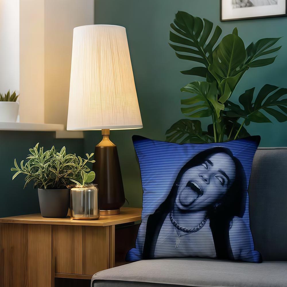 Singer B-Billie E-Eilish-ES Cushion Cover Home Bedding Sofa Living Room Pillowcase Simple Soft Skin Cushion Cover Party Gift