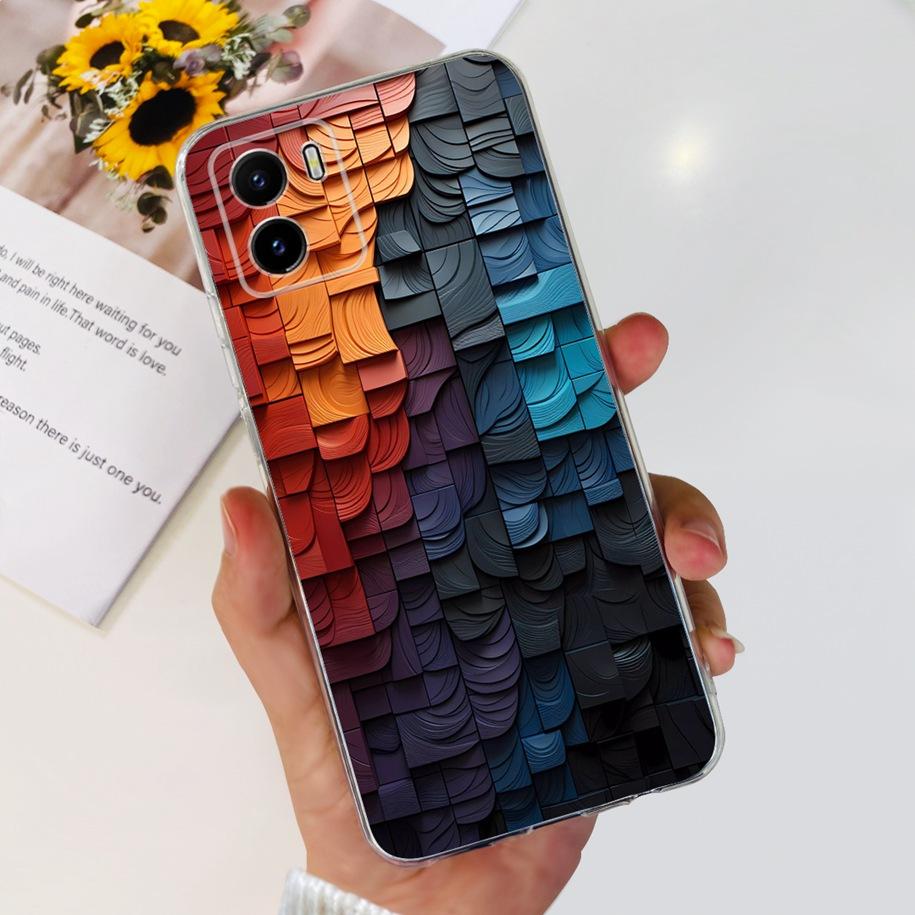 For Vivo Y15s Y15A Y15C Case V2134 V2120 V2147 V2139 Popular Flower Slim Soft Silicone Clear Back Cover For Vivo Y01 V2166 Funda
