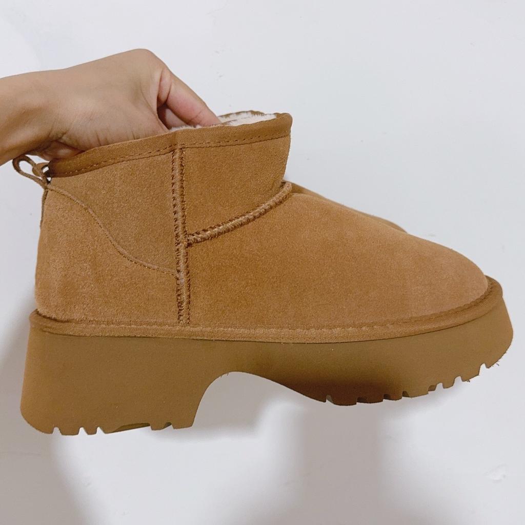 Classic Winter Woman Trend Platform Boots New Design Genuine Cow Leather Warm Fur Snow Boots Lady Ultra Mini High heel Shoes