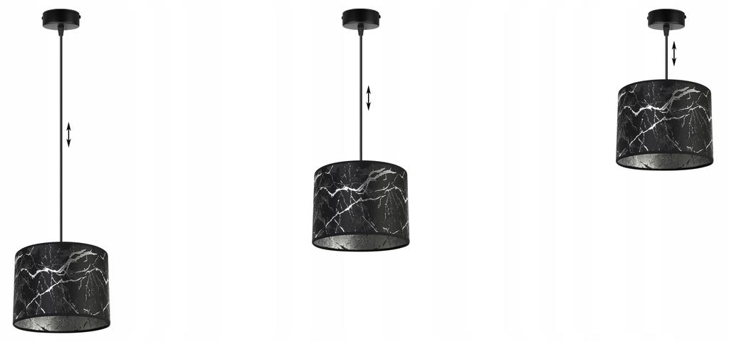 CEILING HANGING LAMP, SILVER MARBLE LAMPSHADE