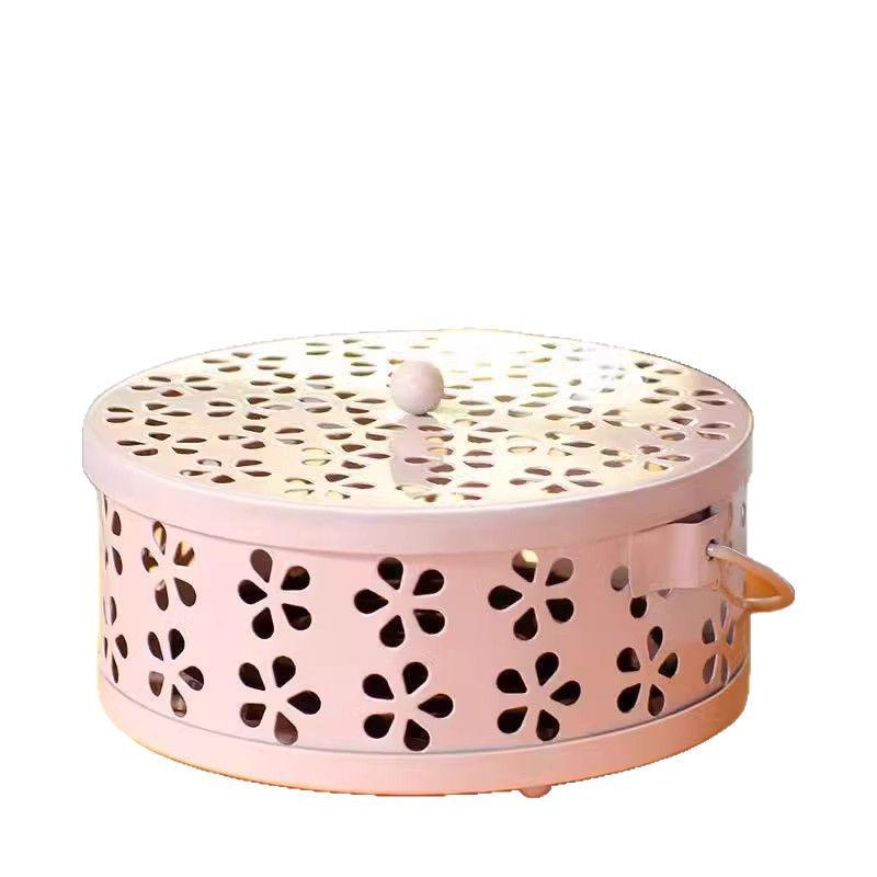 Fireproof Wrought Iron Mosquito Coil Holder with Lid - Ancient Style