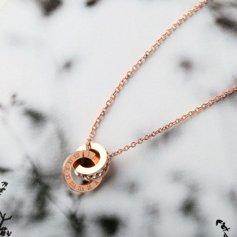 Fashion Top Brand Woman Jewelry Color Roman Numerals Pendant Necklace 316 L Stainless Steel Jewelry