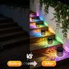 Solar Powered Decorative Outdoor Lantern Set of 2 Mandala Pattern Metal Frame Garden Patio Lighting with Integrated Solar Panel