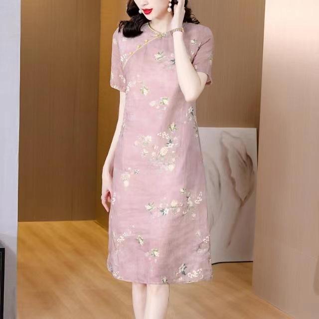 Improved cheongsam dress women's summer dress loose and thin women's fashion skirt