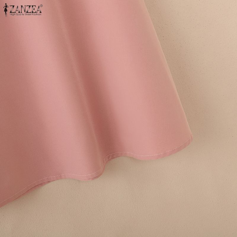 ZANZEA Lässige, elastische Taille, einfarbige, lockere Midiröcke für Damen