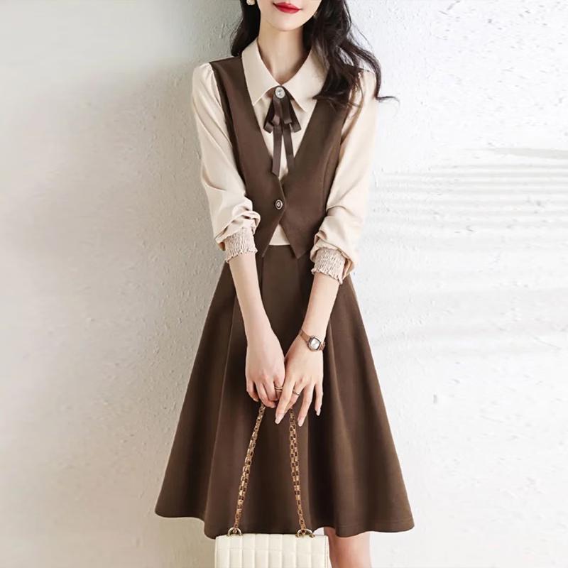 

Ke Bei Er 2025 Весеннее женское платье А-силуэта с эффектом двухслойности L