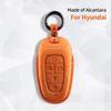 For Hyundai Tucson Nx4 Sonata Grandeur Santa Fe Solaris Sonata Alcantara Car Key Case Cover Keychain Shell