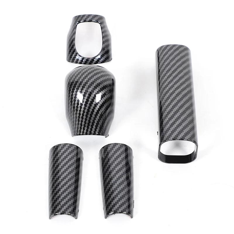 

For Smart 453 Fortwo Forfour Gear Head Cover Gear Handle Handbrake Shell Car Interior Decoration Accessories Carbon Fiber