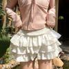 Kawaii Lolita Rok Shorts Vrouwen Zomer Ruches Patchwork Gelaagd Hoge Taille Schattig Balletcore Minirok Tutu Onderrok