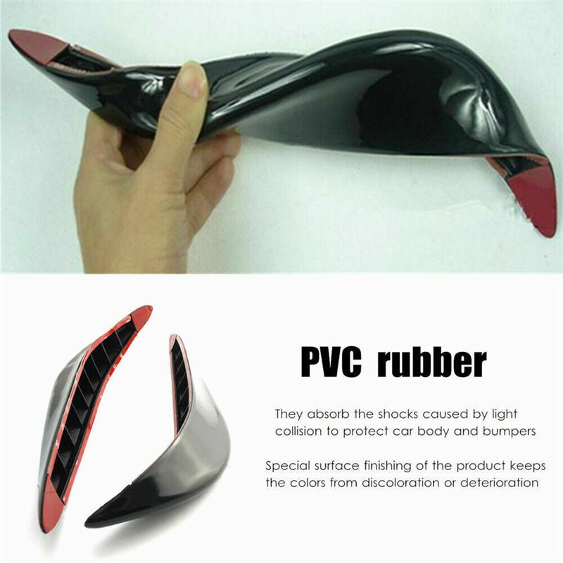 2PC Universal Anti-Collision Protector Rubber Auto Front&Rear Corner Bumper Guard Lip Anti-Scratch Strip Sticker Car