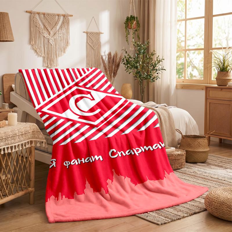 Spartak Moscow Print Flannel Blanket Soft Warm Sofa Bed Throw Blanket For Home Office Bedroom