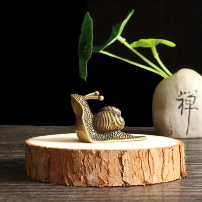 Vintage Copper Pet Tea Snail Ornament Mini Snail Figurine Craft Tea Pet Incense Holder Desk Decoration Feng Shui Gift Figurines