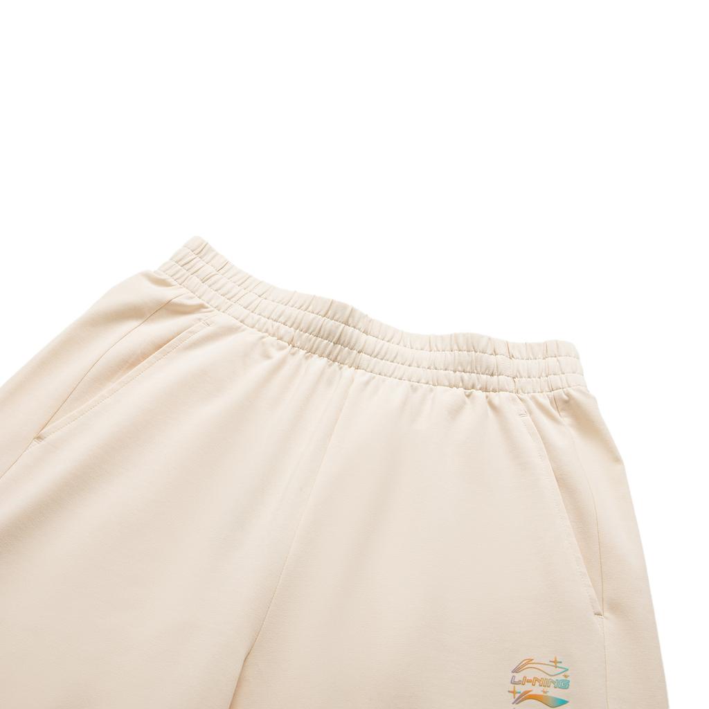 Li Ning Sports Lifestyle Series Simple Loose Cuffed Casual Versatile Early Spring Knitted Sports Pants Women Bottoms Swan-White AKLU868-6