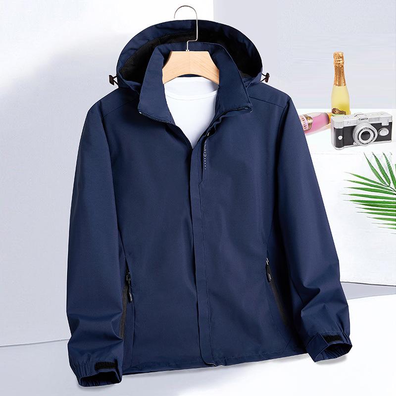 

Men s and Women s Outdoor Autumn Windproof Hooded Waterproof Jacket Set 3XL