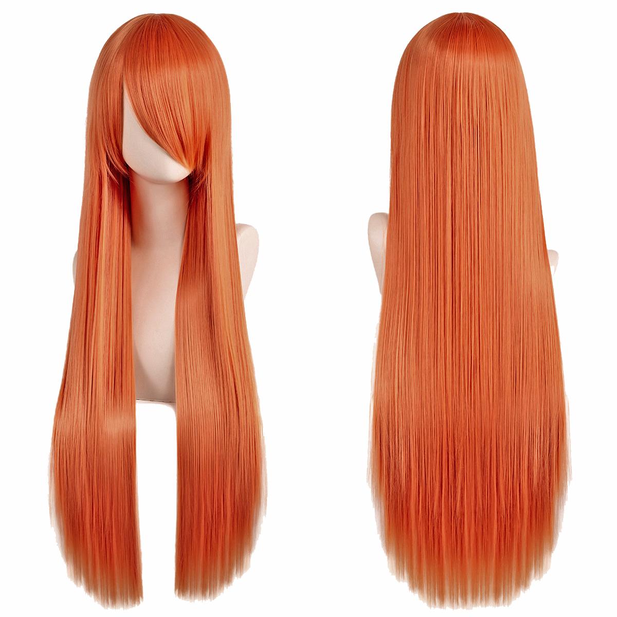 

Парик для косплея длиной 80 см, синтетический, белый, фиолетовый, зеленые волосы, прямой, серебристый, розовый парик, парик Лолиты с челкой as the picture-32inches