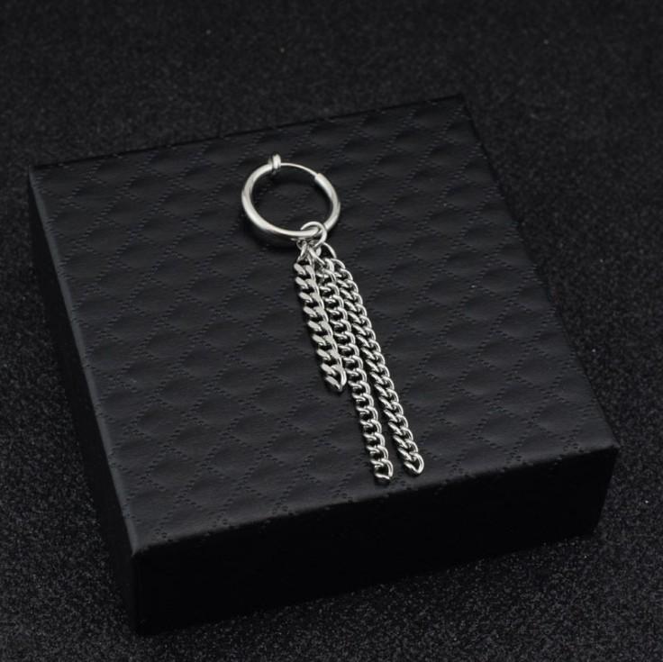 Korean Style Leaf Chain Tassel Ear Clip Jewelry
